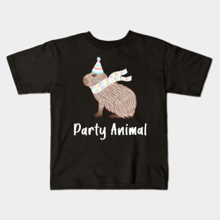 Party Animal Capybara Birthday Kids T-Shirt